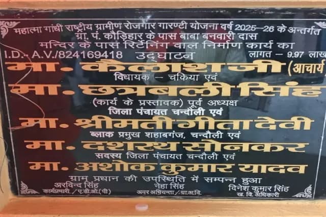 Chandauli News: बनवारी दास मंदिर निर्माण में भ्रष्टाचार उजागर, एक माह के अंदर मंदिर की दीवारों और चबूतरे में फटी दरारें.