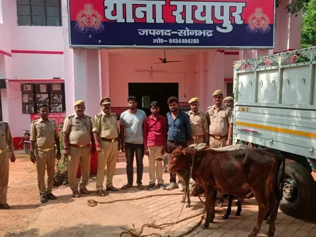 Sonbhadra News: पुलिस के हत्थे चढ़े अंतर्राराजिय तीन गौ-तस्कर, 6 बछड़े कराये गये मुक्त.