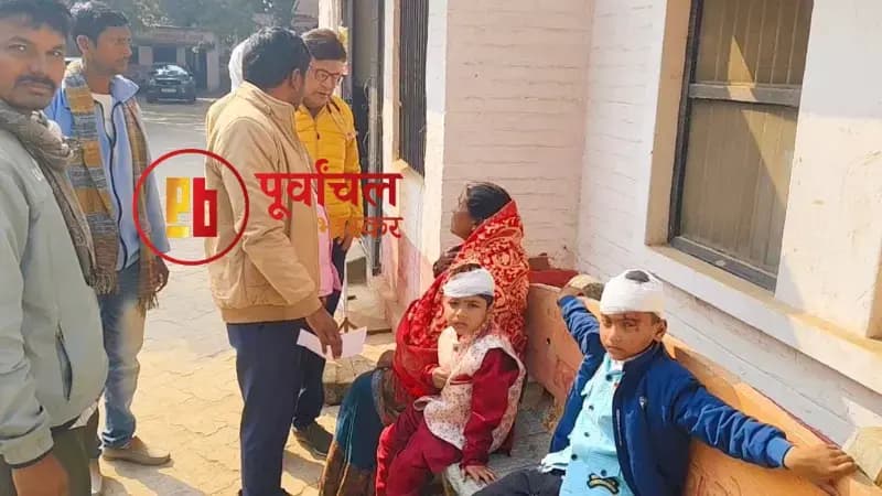 Chandauli News: साइकिल सवार बच्चे को बचाने में दीवार से टकराई कार, एक ही परिवार के चार घायल.
