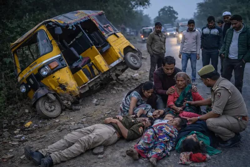 Chandauli News: अनियंत्रित ऑटो पलटा, हेड कांस्टेबल समेत चार लोग गंभीर रूप से घायल.