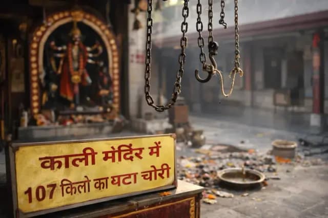 Chandauli News: काली मंदिर से 107 किलो का घंटा चोरी, पहले भी हो चुकी है आभूषणों की चोरी.