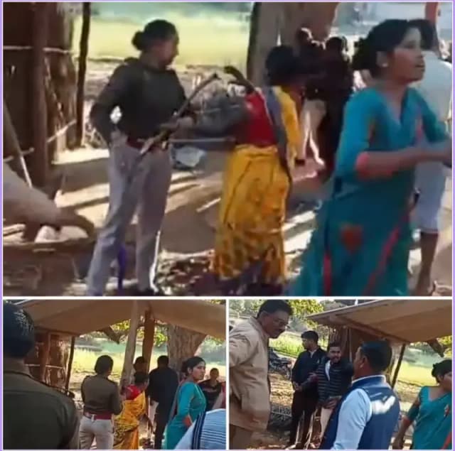 Sonbhadra News: पुलिस के सामने जमीनी विवाद में दो पक्ष भिड़े, वीडियो हुआ वायरल.