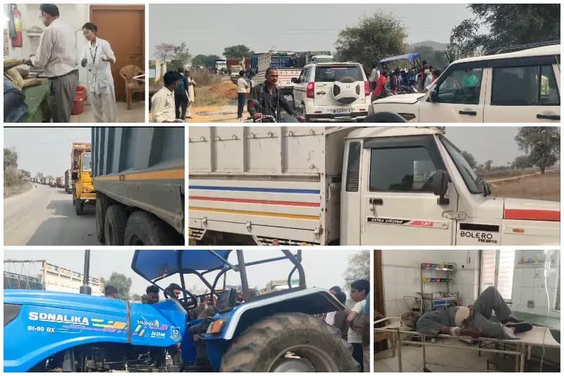 Sonbhadra News: चोपन-भरहरी मार्ग पर ट्रैक्टर-पिकअप वाहन की जोरदार टक्कर, दो घायल रेफर.
