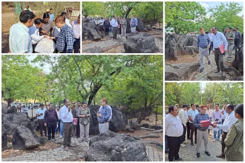 Sonbhadra News: सलखन फॉसिल पार्क का जिलाधिकारी ने किया निरीक्षण, सुविधाएं दुरुस्त करने के निर्देश.