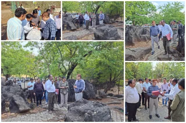 Sonbhadra News: सलखन फॉसिल पार्क का जिलाधिकारी ने किया निरीक्षण, सुविधाएं दुरुस्त करने के निर्देश.