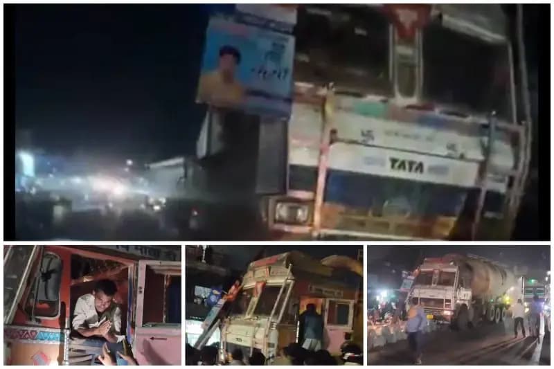 Sonbhadra News: अनियंत्रित बल्कर ने बिजली के खंभे में मारी टक्कर, रेणुकूट बाजार की विद्युत आपूर्ति ठप.