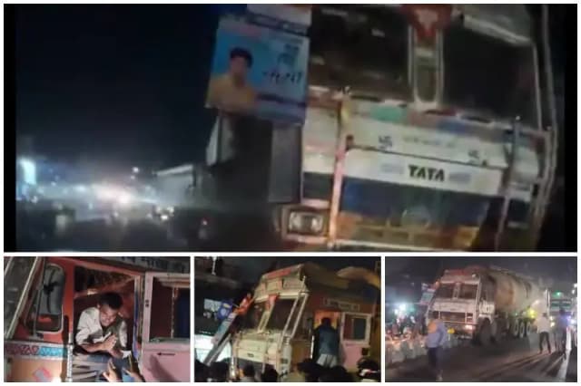 Sonbhadra News: अनियंत्रित बल्कर ने बिजली के खंभे में मारी टक्कर, रेणुकूट बाजार की विद्युत आपूर्ति ठप.