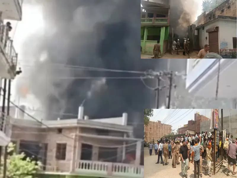 Sonbhadra News: कबाड़ की दुकान में लगी भीषण आग, इलाके में मचा हड़कंप.