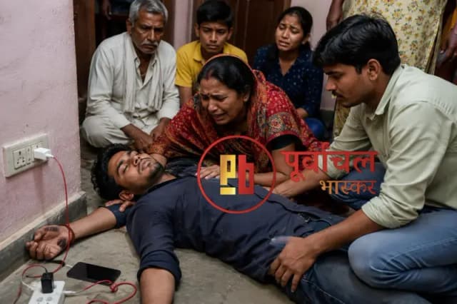 Chandauli News: मोबाइल चार्ज में लगाते समय करंट से युवक की मौत, परिवार में मचा कोहराम.
