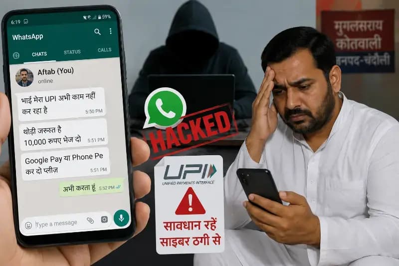 Chandauli News: सभासद का व्हाट्सएप हैक कर रिश्तेदारों से मांगे रुपये, साइबर ठगी से मचा हड़कंप.
