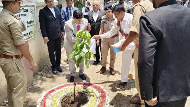 Sonbhadra News: विश्व पर्यावरण दिवस पर जनपद न्यायालय परिसर में हुआ वृक्षारोपण, प्लास्टिक प्रदूषण रोकने का दिया संदेश.
