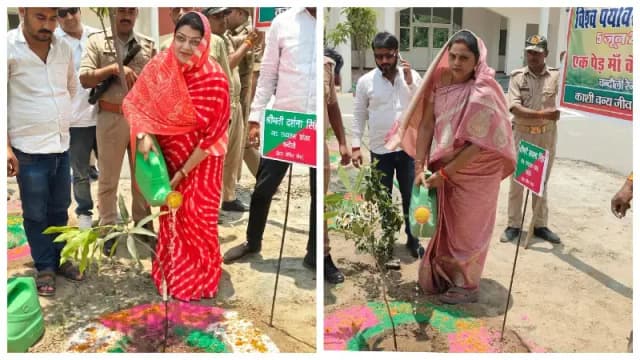 Chandauli News: विश्व पर्यावरण दिवस पर राज्यसभा सांसद साधना सिंह ने किया पौधारोपण, लोगों से वृक्ष लगाने की अपील.
