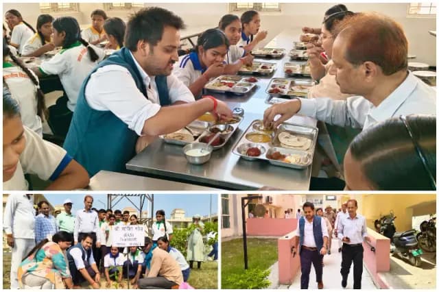 Sonbhadra News: अटल आवासीय विद्यालय गुरमुरा पहुंचे डीएम, किया वृक्षारोपण, बच्चों के साथ भोजन कर परखी गुणवत्ता.
