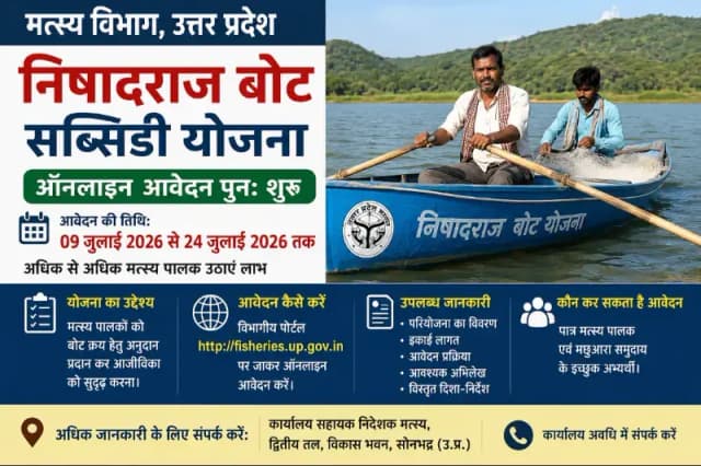 Sonbhadra News: निषादराज बोट सब्सिडी योजना के लिए ऑनलाइन आवेदन फिर शुरू, 24 जुलाई तक करें आवेदन.
