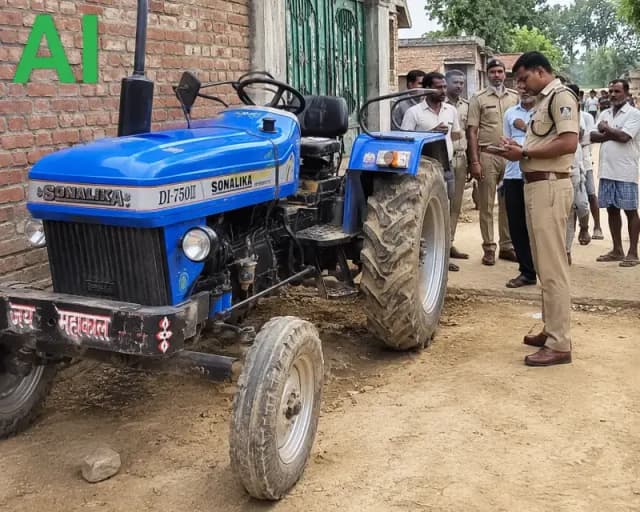Chandauli News: दरवाजे से सोनालिका ट्रैक्टर चोरी, सुबह जानकारी होते ही मचा हड़कंप.
