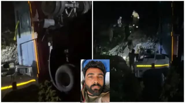 Sonbhadra News: भुतहिया पुलिया के पास गहरी खाई में गिरा ट्रेलर, चालक की दर्दनाक मौत.
