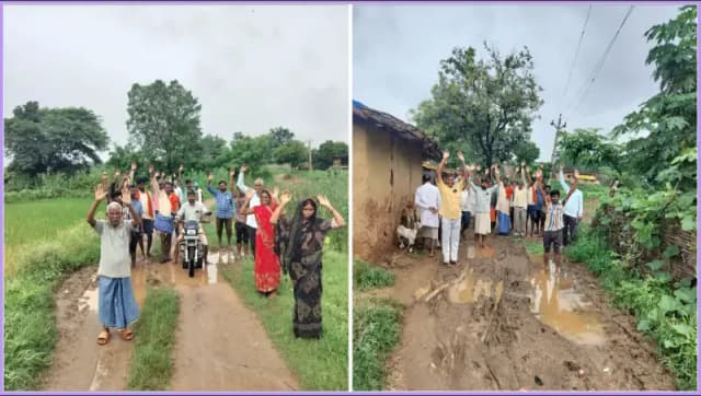 Sonbhadra News: 15 साल से सड़क की आस, कीचड़ में जिंदगी, ग्रामीणों का प्रदर्शन.