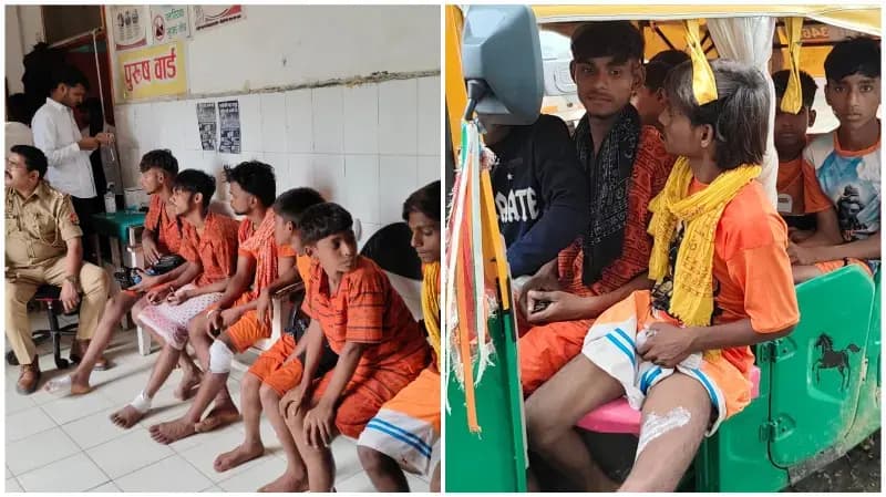 Sonbhadra News: डीजे वाहन पलटने से सात कांवरिया घायल, गड्ढायुक्त सड़क बनी हादसे की वजह.