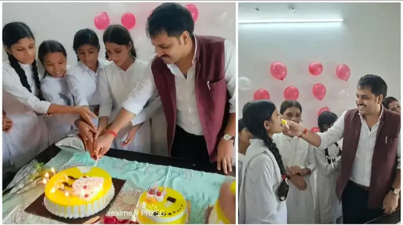 Sonbhadra News: जन्मदिवस पर छात्राओं के बीच पहुंचे डीएम चर्चित गौड़, केक काटकर साझा कीं खुशियां.