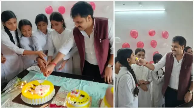Sonbhadra News: जन्मदिवस पर छात्राओं के बीच पहुंचे डीएम चर्चित गौड़, केक काटकर साझा कीं खुशियां.