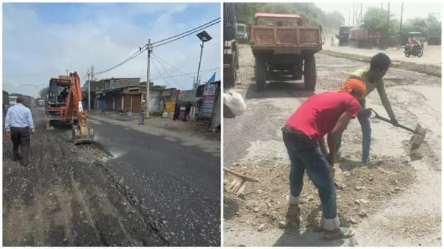 Sonbhadra News: डीएम के निर्देश पर सड़कों को गड्ढामुक्त करने का अभियान तेज.