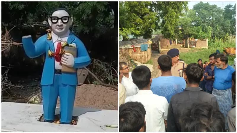 Sonbhadra News: मारकुंडी के ओबरी टोले में अंबेडकर प्रतिमा क्षतिग्रस्त, ग्रामीणों में आक्रोश.