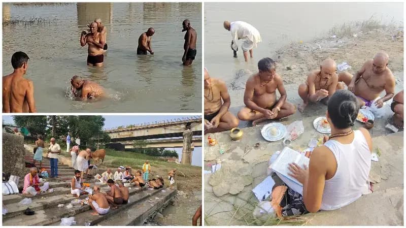 Sonbhadra News: चोपन में सोन नदी के तट पर श्रद्धालुओं ने किया पितरों का पिंडदान.