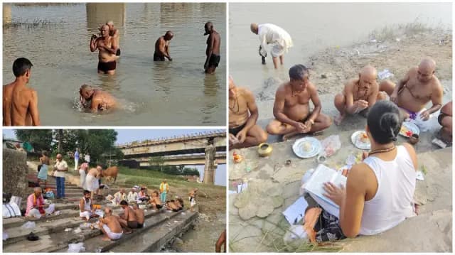 Sonbhadra News: चोपन में सोन नदी के तट पर श्रद्धालुओं ने किया पितरों का पिंडदान.