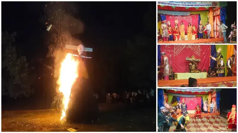 Sonbhadra News: बभनी के 11 स्थानों पर रावण वध का मंचन, जय श्रीराम के उद्घोष से गूंजा क्षेत्र.