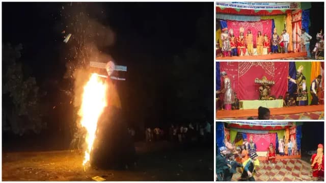 Sonbhadra News: बभनी के 11 स्थानों पर रावण वध का मंचन, जय श्रीराम के उद्घोष से गूंजा क्षेत्र.