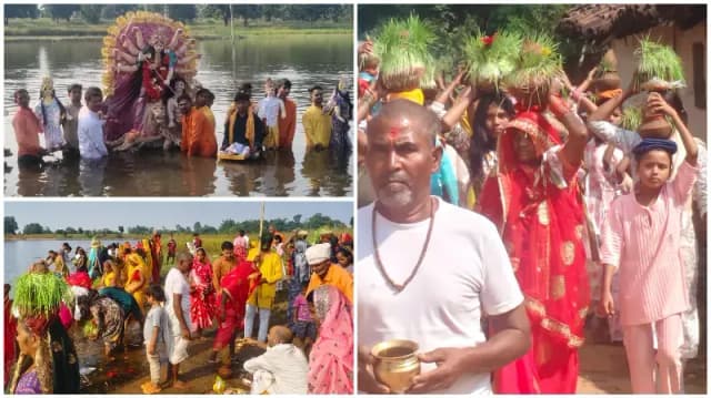 Sonbhadra News: असनहर में मां दुर्गा की प्रतिमाओं का विसर्जन, 101 महिलाओं ने निकाली कलश यात्रा.