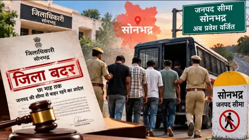 Sonbhadra News: सोनभद्र में 16 अपराधी जिला बदर, छह महीने तक जिले की सीमा से बाहर रहने का आदेश.