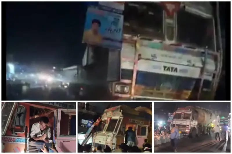 Sonbhadra News: अनियंत्रित बल्कर ने बिजली के खंभे में मारी टक्कर, रेणुकूट बाजार की विद्युत आपूर्ति ठप.