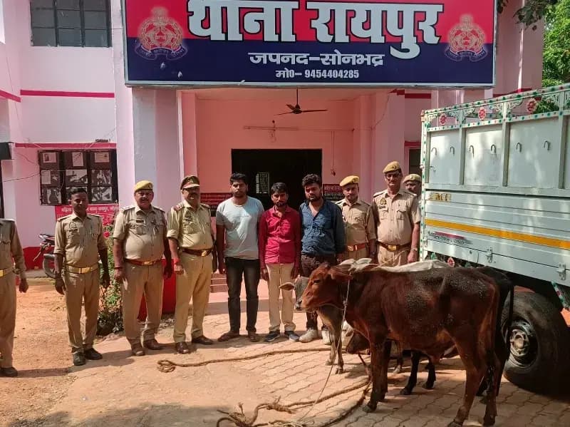 Sonbhadra News: पुलिस के हत्थे चढ़े अंतर्राराजिय तीन गौ-तस्कर, 6 बछड़े कराये गये मुक्त.