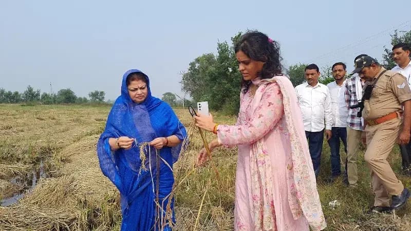 Chandauli News: मोथा तूफान से प्रभावित किसानों की पीड़ा देख भावुक हुईं सांसद दर्शना सिंह, कहा हर किसान को मिलेगा न्याय.