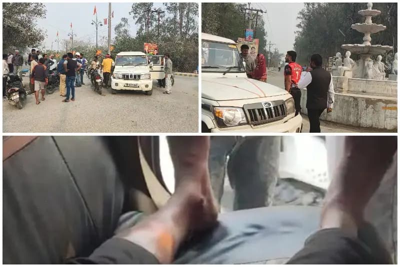 Sonbhadra News: डिग्री कॉलेज चौराहे पर दो बाइकों की आमने-सामने टक्कर, दो घायल.