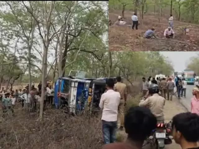 Sonbhadra News: खाड़पाथर के जंगल में पलटा डीजल टैंकर, हजारों लीटर डीजल बहा, डीजल लेने उमड़ी भीड़.