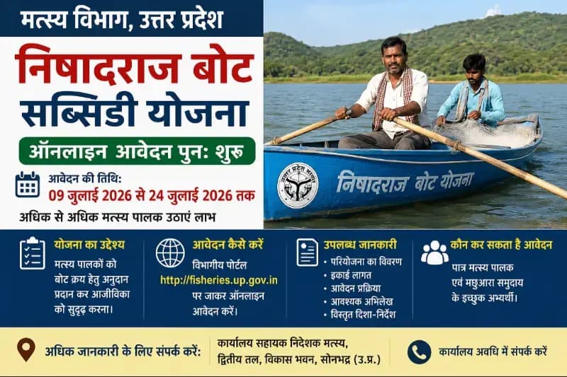 Sonbhadra News: निषादराज बोट सब्सिडी योजना के लिए ऑनलाइन आवेदन फिर शुरू, 24 जुलाई तक करें आवेदन.