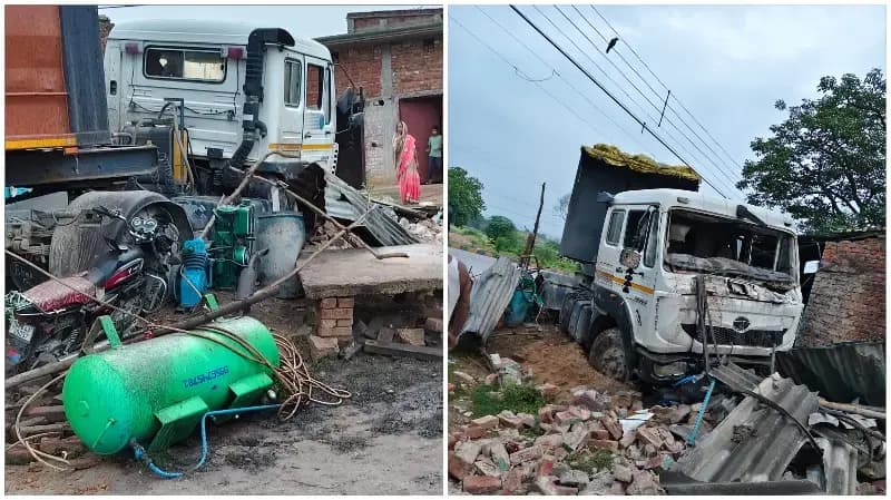 Sonbhadra News: अनियंत्रित ट्रेलर ने मचाई तबाही, तीन दुकान-मकान क्षतिग्रस्त, पूर्व प्रधान का बेटा घायल.