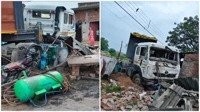 Sonbhadra News: अनियंत्रित ट्रेलर ने मचाई तबाही, तीन दुकान-मकान क्षतिग्रस्त, पूर्व प्रधान का बेटा घायल.