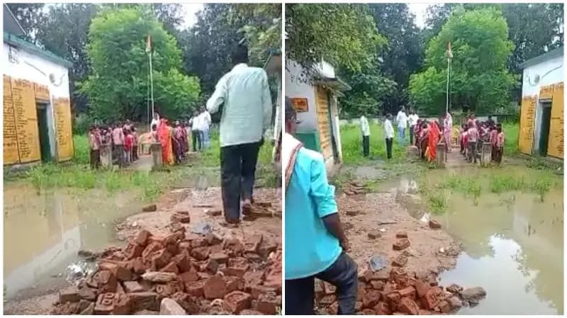 Sonbhadra News: जलभराव और गंदगी के बीच हुआ ध्वजारोहण, प्राथमिक विद्यालय की अव्यवस्था पर ग्रामीणों में रोष.