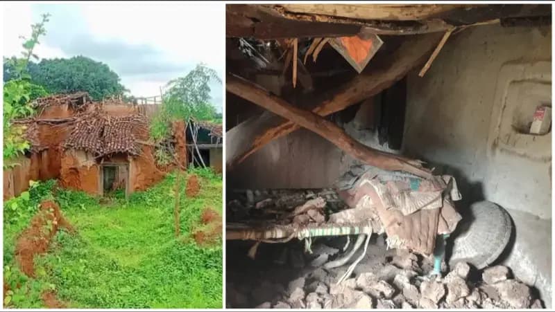 Sonbhadra News: भारी बारिश बनी आफत, मकान ढहने से बेघर हुए अश्वनी कुमार.