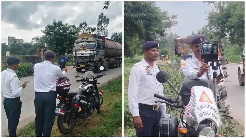 Sonbhadra News: बभनी में तेज रफ्तार वाहनों पर पुलिस ने कसा शिकंजा, 200 वाहनों के काटे चालान.