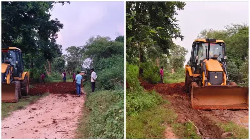 Sonbhadra News: आजादी के बाद से बदहाल सड़क, प्रशासन से थककर ग्रामीणों ने खुद उठाया बीड़ा.