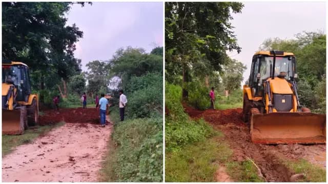 Sonbhadra News: आजादी के बाद से बदहाल सड़क, प्रशासन से थककर ग्रामीणों ने खुद उठाया बीड़ा.