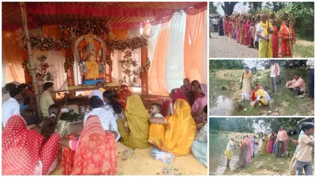 Sonbhadra News: असनहर में 51 कलशों के साथ निकली भव्य शोभायात्रा, गणेश पूजा महोत्सव शुरू.