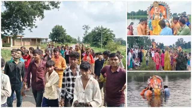 Sonbhadra News: नम आंखों से दी गई गणपति बप्पा को विदाई, गाजे-बाजे के साथ निकली विसर्जन यात्रा.