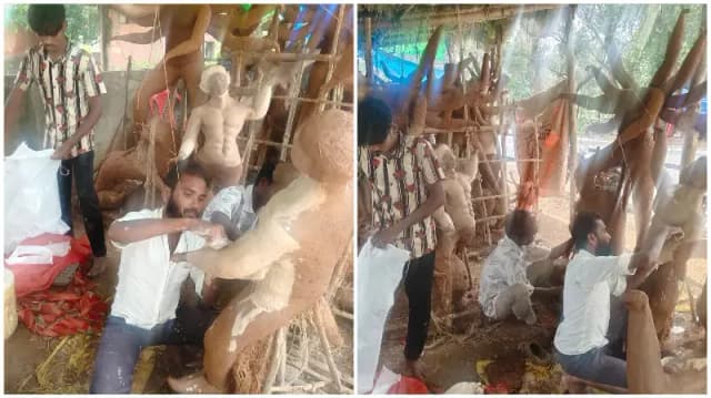 Sonbhadra News: महंगाई के बीच नवरात्रि की तैयारी तेज, बभनी में मां दुर्गा की प्रतिमाओं को अंतिम रूप दे रहे मूर्तिकार.