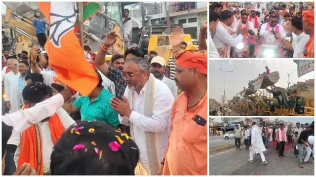 Sonbhadra News: सेवा संकल्प यात्रा के स्वागत समारोह में विधायक ने दिया स्वच्छता का संदेश, सड़क से उठाई प्लास्टिक थैली.
