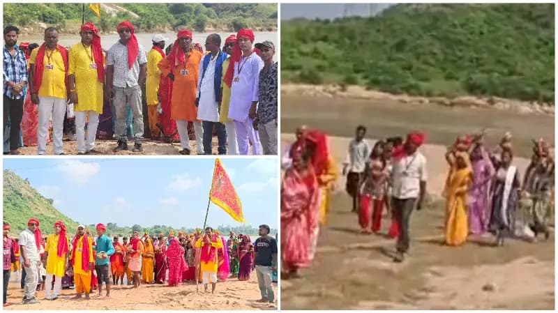 Sonbhadra News: नवरात्रि के प्रथम दिन कनहर तट पर निकली कलश यात्रा, महादेव सेना ट्रस्ट के राष्ट्रीय अध्यक्ष निर्भय चौधरी हुए शामिल.